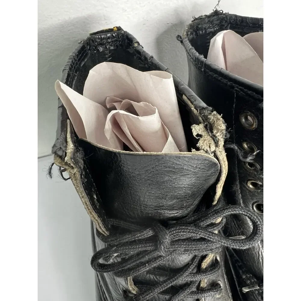 Dr. Martens 1460 Boots Black Leather Made In England Lace Vintage Men’s Size 7